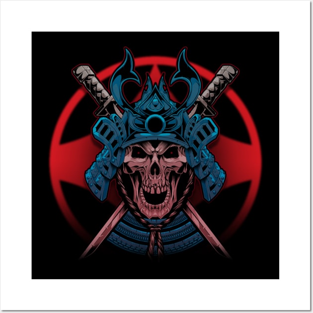 Skull samurai Wall Art by Chack Loon